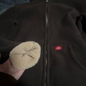 Brown Fleece-Lined Zip-Up Hoodie